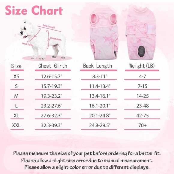 Recovery Suit for Dogs After Surgery,Soft Breathable Dog Bodysuit M - Picture 6 of 8